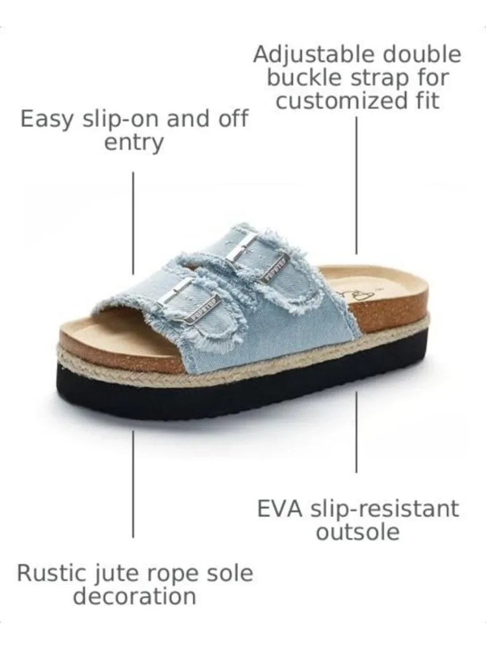 Comfortable Women's Slide Sandals with Soft Cork Footbed & Stylish Platform